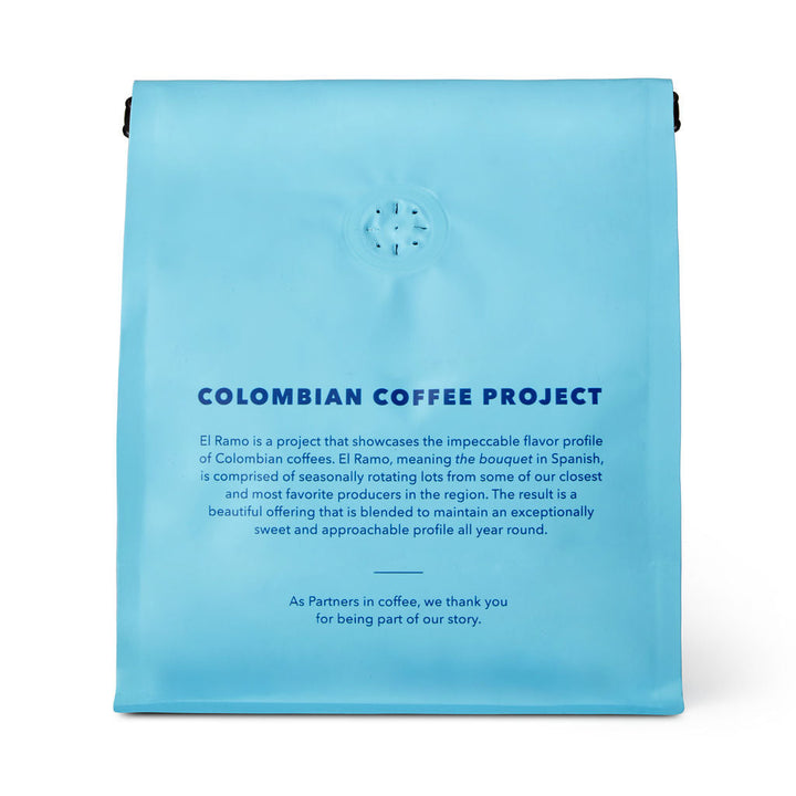 Bag of specialty roast coffee from Colombia, Nariño with notes of Rich Flavors