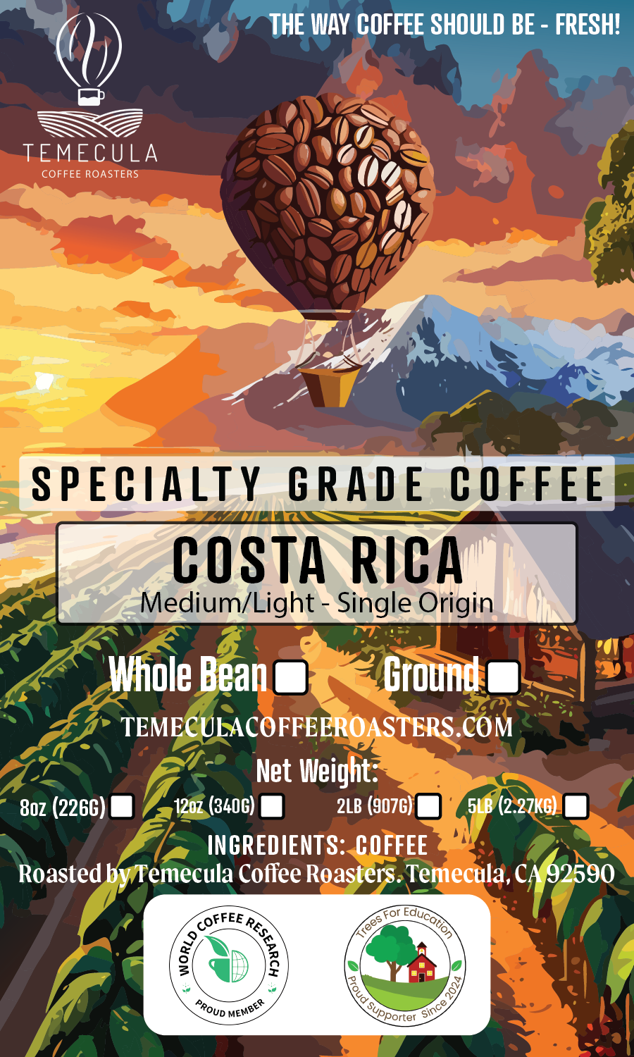 Costa Rica - Medium/Light Roast