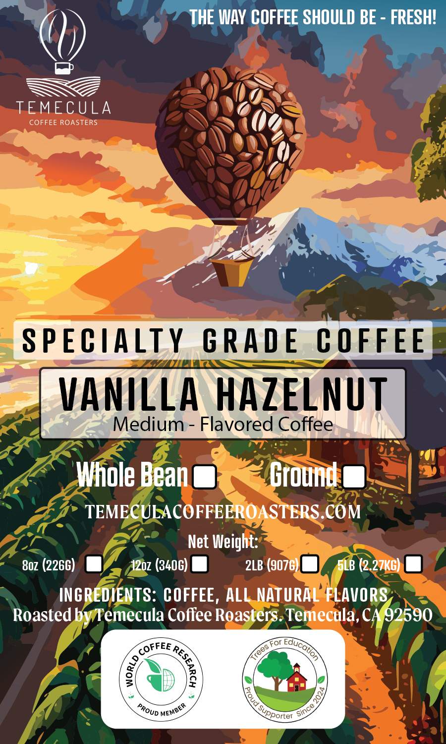 Vanilla Hazelnut Flavored Coffee