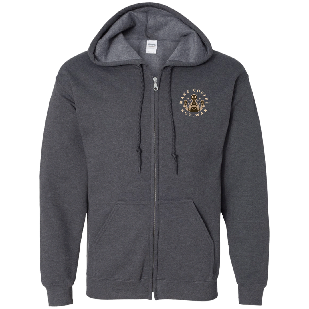 ID#B2M ** MAKE COFFEE HOODED FULL ZIP