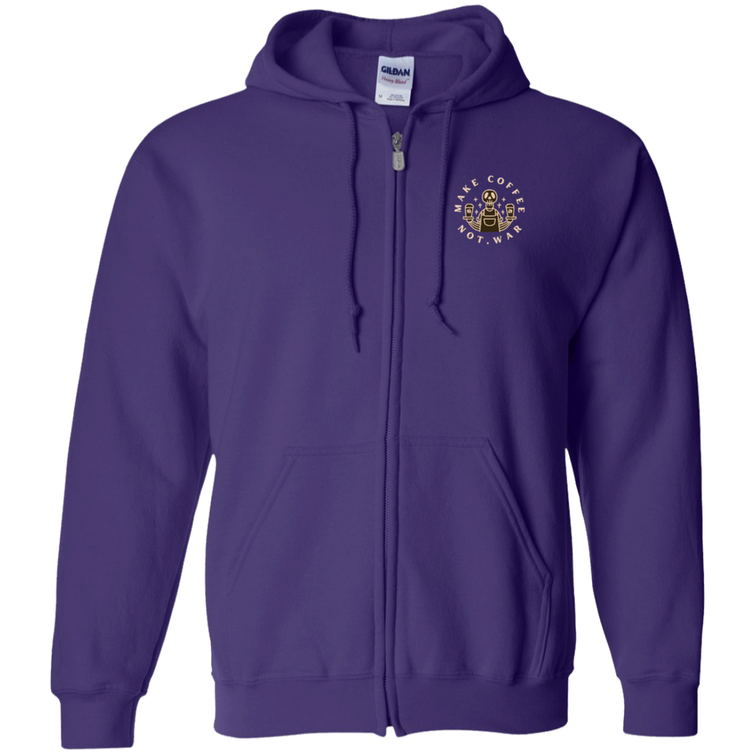 ID#B2M ** MAKE COFFEE HOODED FULL ZIP