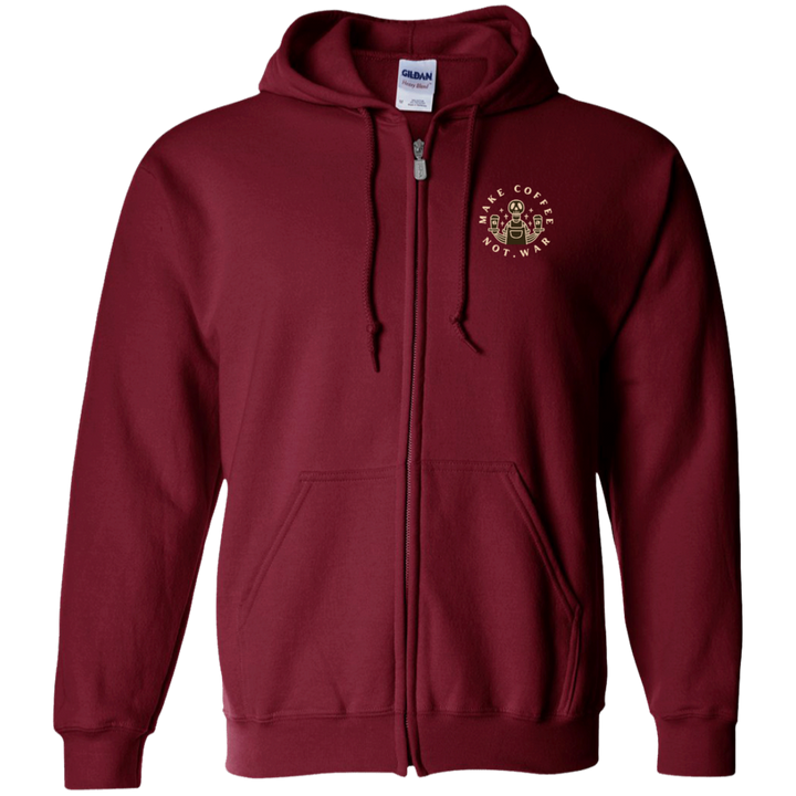 ID#B2M ** MAKE COFFEE HOODED FULL ZIP