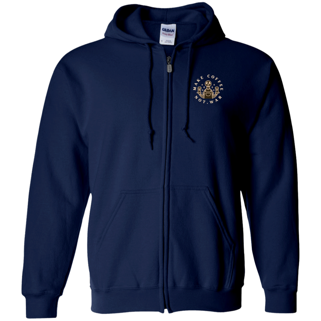 ID#B2M ** MAKE COFFEE HOODED FULL ZIP