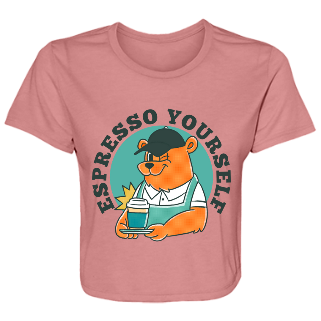 ID#L1W ** ESPRESSO YOURSELF WOMENS CROPPED T-SHIRT