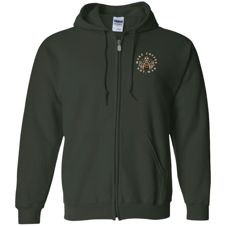 ID#B2M ** MAKE COFFEE HOODED FULL ZIP