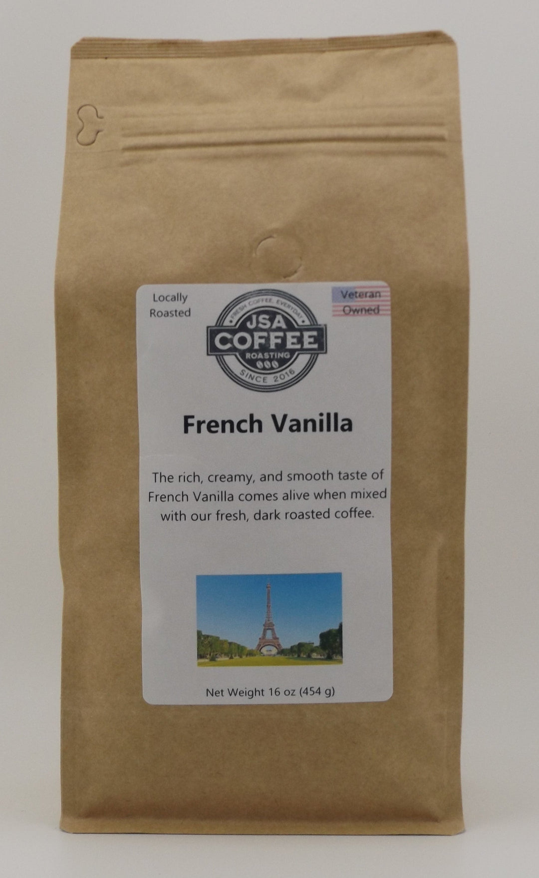 Bag of specialty roast coffee from Origin Unknown with notes of Rich Flavors