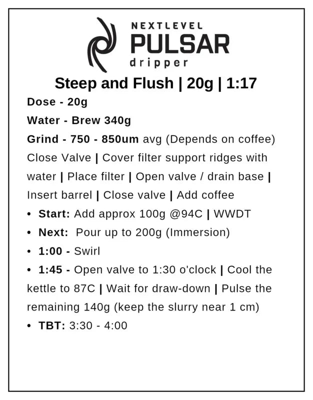 Include Nextlevel Pulsar Drip Brewer - Black ($65 VALUE!)