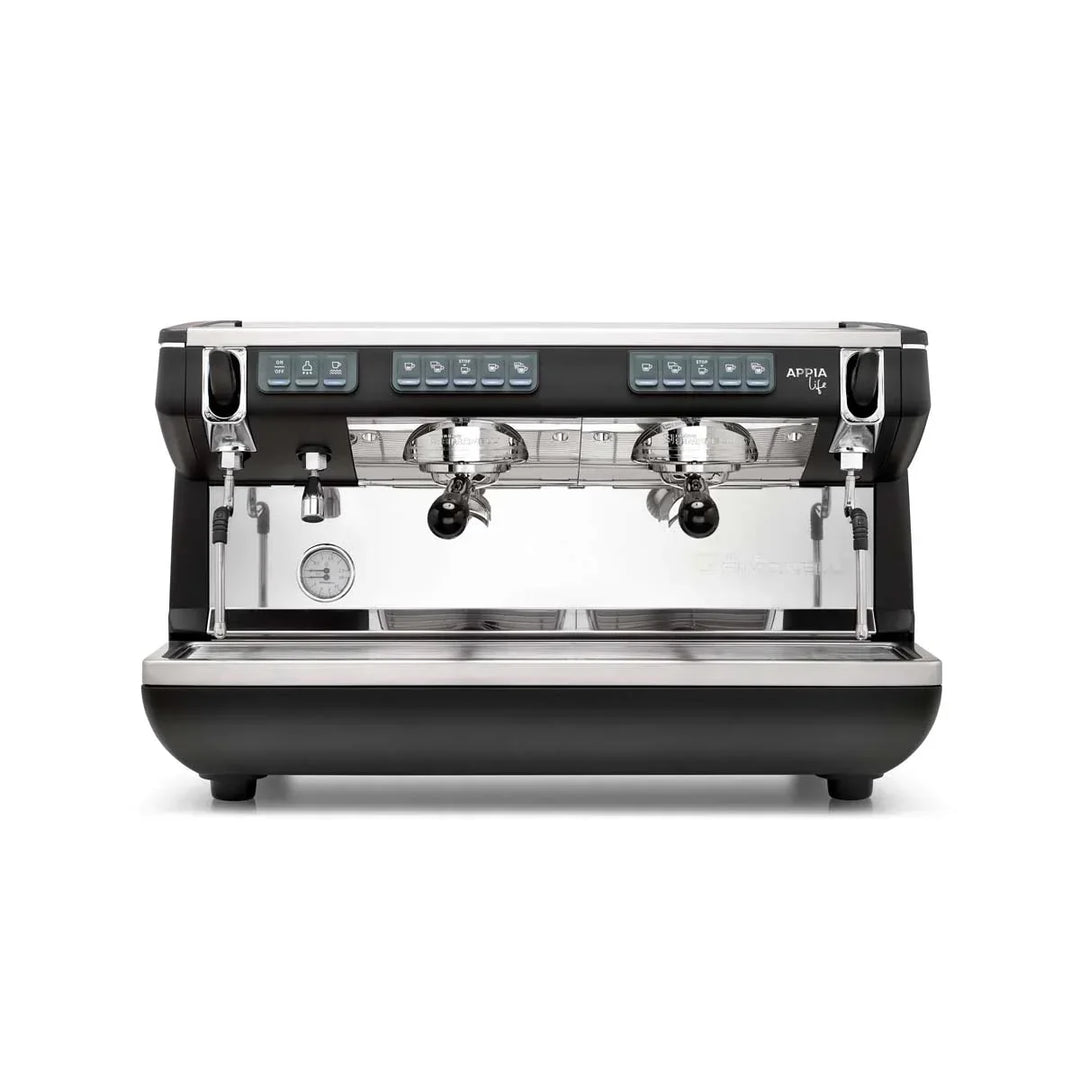 Nuova Simonelli Appia Life two-group commercial espresso machine with raised groups for tall cups