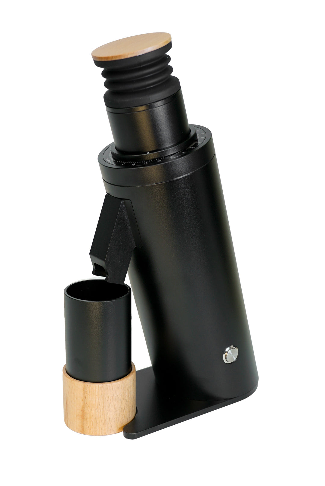 Turin DF64V variable-speed coffee grinder showing its front RPM adjustment control