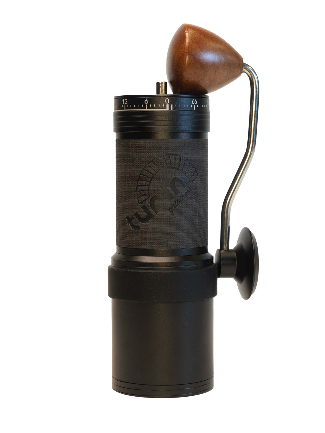 Turin H63 crank and textured grip for controlled hand grinding