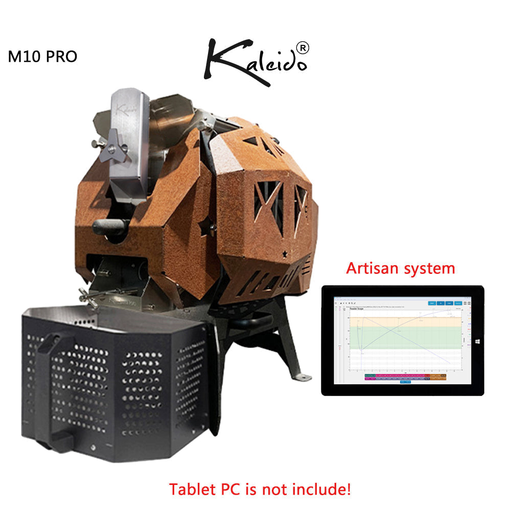 Kaleido M10 Pro coffee roaster illustrating early-roast heat control and the drying phase