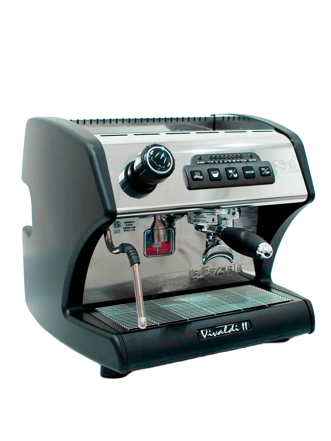La Spaziale Vivaldi II dual-boiler espresso machine illustrating brew-temperature recovery between shots