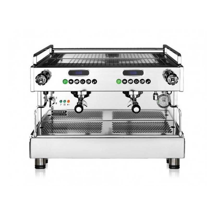 Rocket Boxer two-group commercial espresso machine with high-capacity steam system
