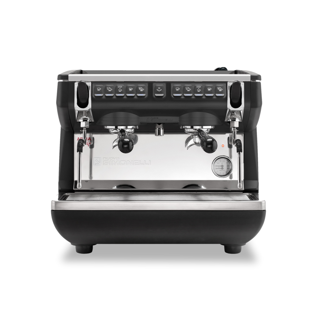 Compact two-group commercial espresso machine