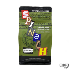 Back of Ethiopian Dripp bag with Spinach lettering