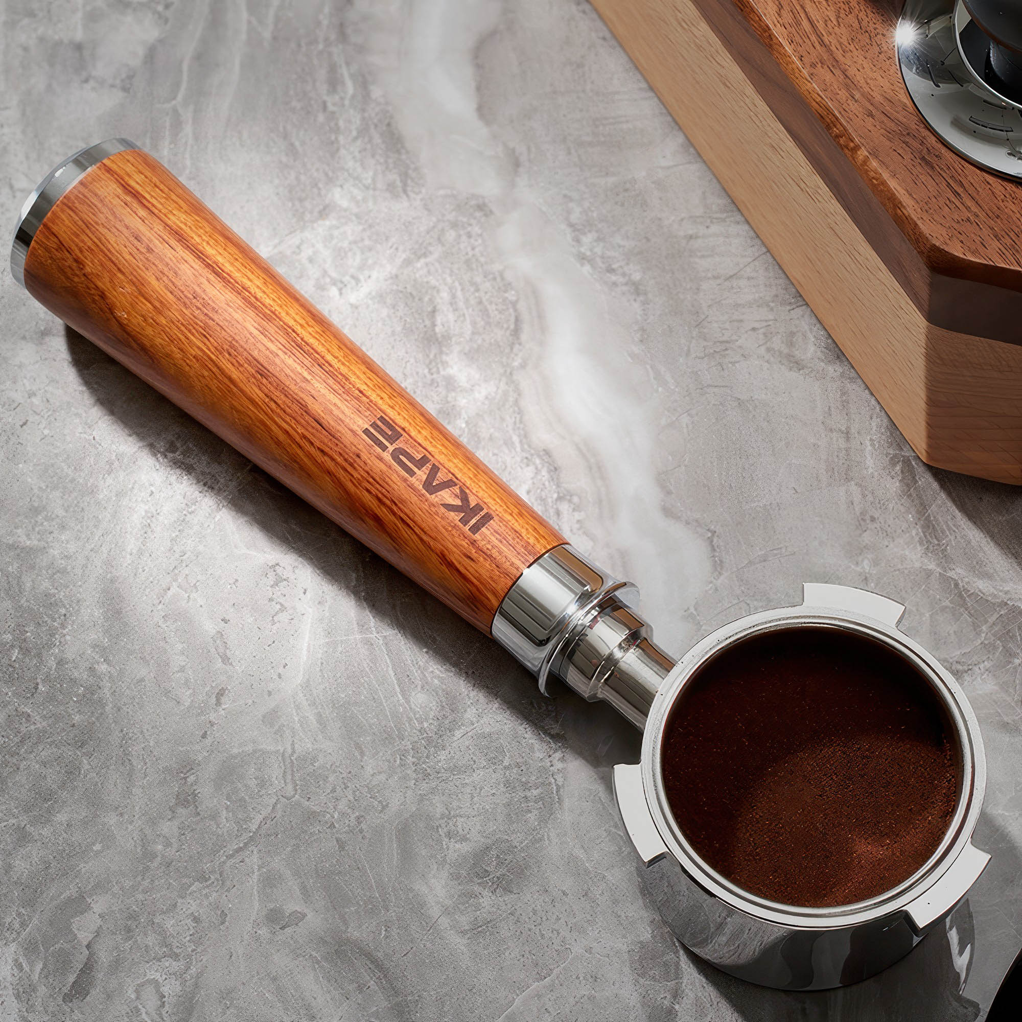 Solid Wood Handle Bottomless Portafilter - Thumbnail 3