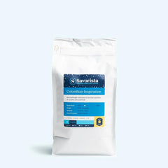 White bulk bag of Colombian Inspiration decaf