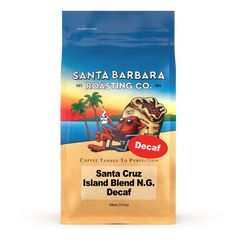 Santa Barbara Santa Cruz Island Naturally Grown Coffee Blend — front of 12 oz decaf coffee bag