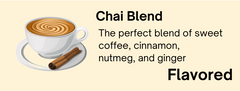 Close-up of the roast and flavor label for Bendix Chai-Spiced Flavored Coffee