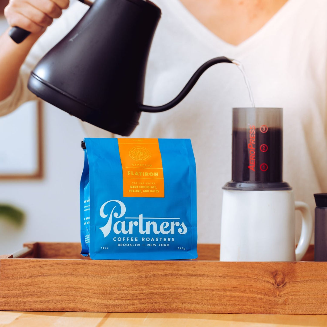 Bag of specialty roast coffee from Blend with notes of Chocolate