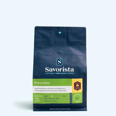 Savorista Panorama half-caff bag with green label