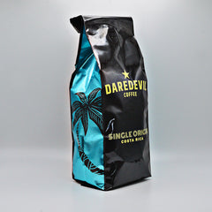Daredevil Costa Rica single-origin bag with turquoise side panels