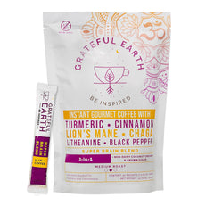 Grateful Earth Medium Roast Instant Mushroom Coffee — Bag of specialty roast coffee from Origin Unknown with notes of Rich Flavors — image 11
