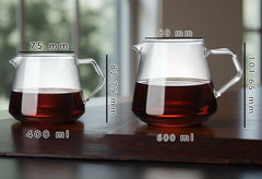 Glass Pour Over Carafe Coffee 400ML + 600ML options. v60, UFO, Aeropress Glass