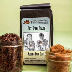 TBD 1st Team Bali Medium-Dark Roast coffee package
