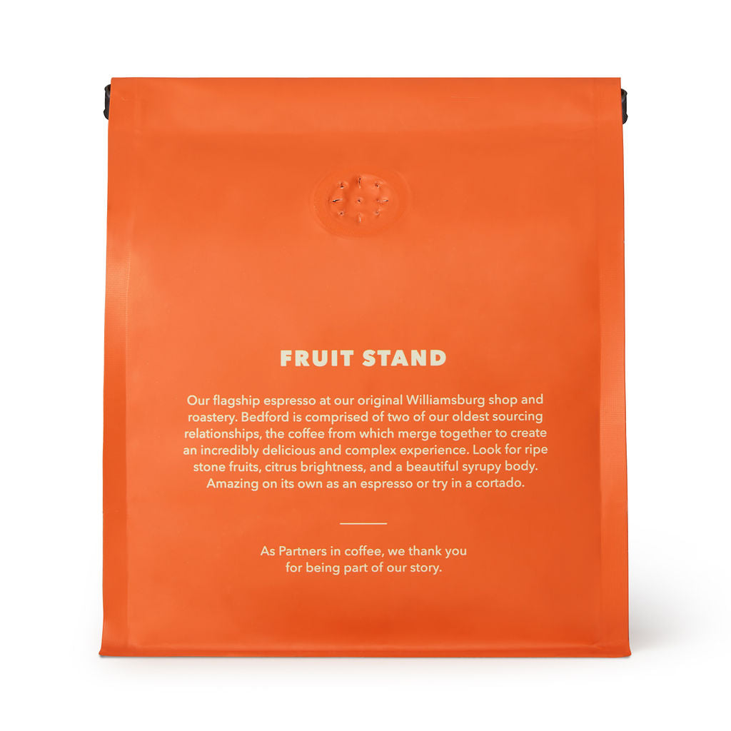 Bag of specialty roast coffee from Origin Unknown with notes of Fruity