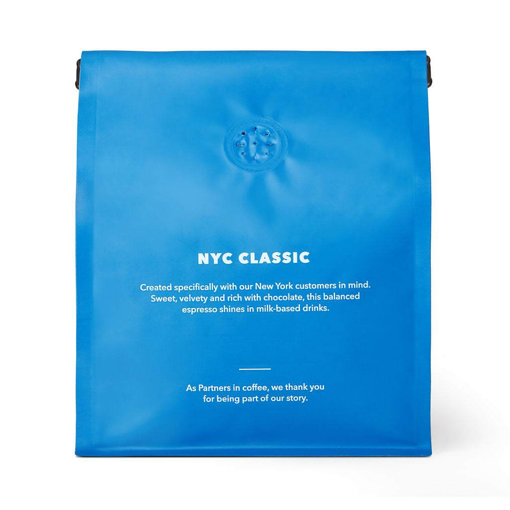 Bag of specialty roast coffee from Blend with notes of Chocolate