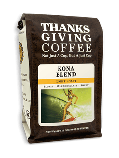Kona Blend Light Roast Coffee — coffee bag front