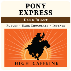 Pony Express High-Caffeine Dark Roast Coffee — alternate package view