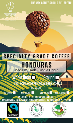 Temecula Fairtrade Honduras Medium-Dark Roast coffee package