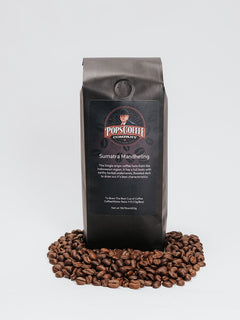 Pops Sumatra Mandheling dark roast coffee bag
