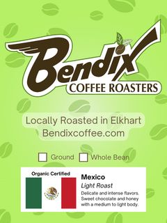 Green Bendix package-label graphic with the roaster logo — Bendix Mexico Light Roast Coffee gallery