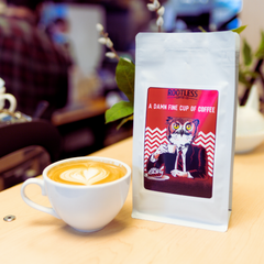 Rootless A Damn Fine Cup Light-Medium Roast Coffee — product label detail (view 7)