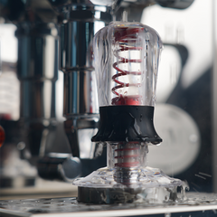 Transparent calibrated espresso tamper