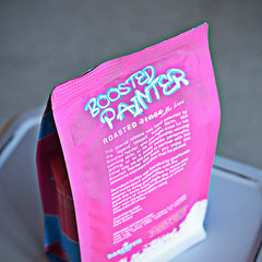 Angled rear of Boosted Painter coffee bag