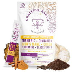 Grateful Earth Medium Roast Instant Mushroom Coffee — Bag of specialty roast coffee from Origin Unknown with notes of Rich Flavors — image 1