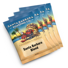 Santa Barbara light and medium roast four-bag sample pack angled view