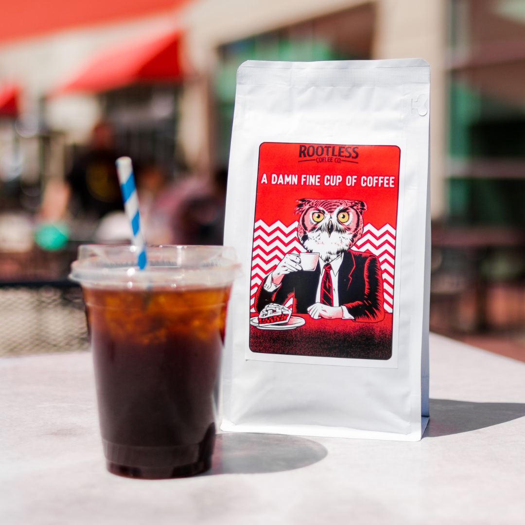 Bag of specialty roast coffee from Blend with notes of Chocolate, Fruity