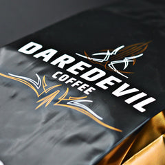 Daredevil logo detail on Big Body coffee bag
