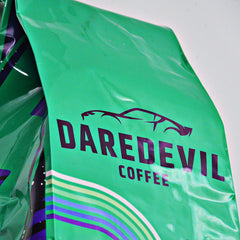 Close view of Daredevil branding on SLUSH bag