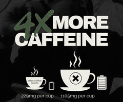 Supplier caffeine-comparison graphic for Peppermint Mocha coffee