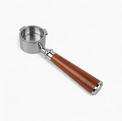Solid wood handle bottomless espresso portafilter