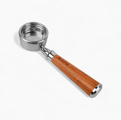 Solid wood handle bottomless espresso portafilter