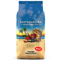 Santa Barbara Colombia Supremo Full City Coffee — front of 5 lb decaf coffee bag