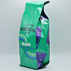 Angled SLUSH package showing side graphics