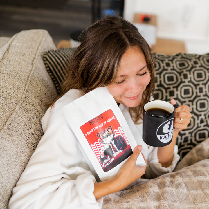 Bag of specialty roast coffee from Blend with notes of Chocolate, Fruity